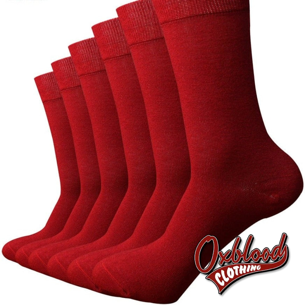 (6 Pairs/lot) Pair Of Mens Bamboo Red Socks Breathable Anti-Bacterial Dress