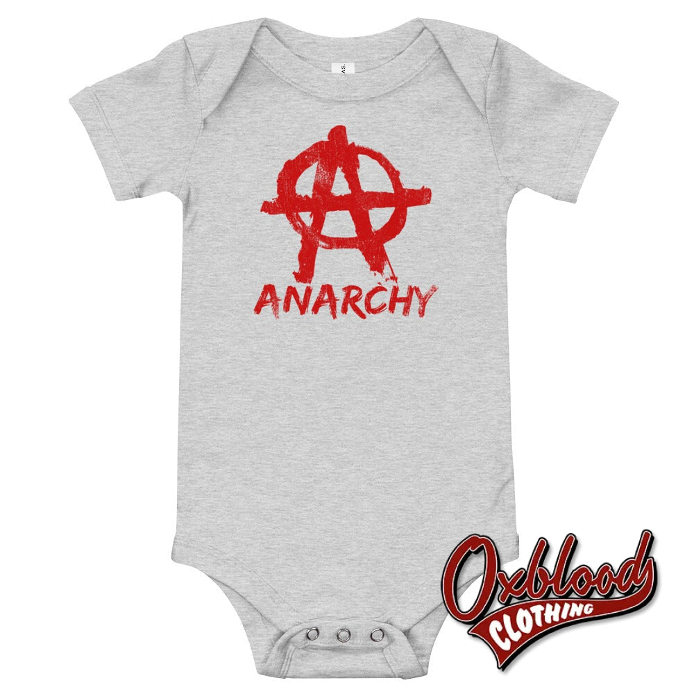 Baby Anarchy One Piece - Offensive Baby Onesies Athletic Heather / 3-6M