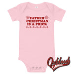 Cargar imagen en el visor de la galería, Baby Father Christmas Is A Prick One Piece - Punk Onesies &amp; Offensive Pink / 3-6M
