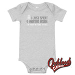 Lade das Bild in den Galerie-Viewer, Baby I Just Spent 9 Months Inside One Piece - Offensive Onesie Rude Baby Onesies Athletic Heather /
