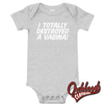 Cargar imagen en el visor de la galería, Baby I Totally Destroyed A Vagina One Piece - Rude Onesies Athletic Heather / 3-6M
