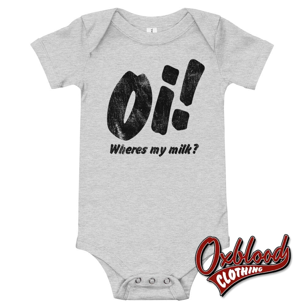 Baby Oi! Onesie - Street Punk Skinhead Clothes Athletic Heather / 3-6M