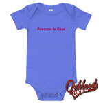 Cargar imagen en el visor de la galería, Baby Precum Is Real One Piece - Rude Onesies Heather Columbia Blue / 3-6M
