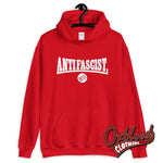 Lade das Bild in den Galerie-Viewer, Black Anti-Facist Sweater - Three Arrows Hoodie Red / S Sweatshirts
