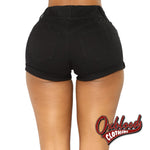 Cargar imagen en el visor de la galería, Black Mid Rise Stretch Denim Shorts
