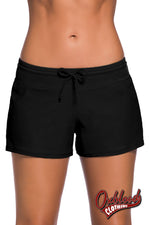 Cargar imagen en el visor de la galería, Black Womens Swimming Boardshorts Shorts
