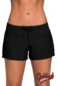 Black Womens Swimming Boardshorts Shorts