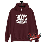 Load image into Gallery viewer, Boots And Braces Hoodie - Oi! Sweatshirt / Street Punk Jumper Hardcore Sweater Maroon S
