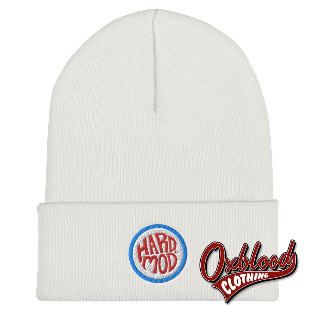 Cuffed Hard Mod Beanie White