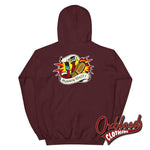 Lade das Bild in den Galerie-Viewer, Double-Sided Runnin Riot Hoodie - Rupert Cleaver Oi! Punk &amp; 80S Punk Shirts Skinhead Style Maroon /
