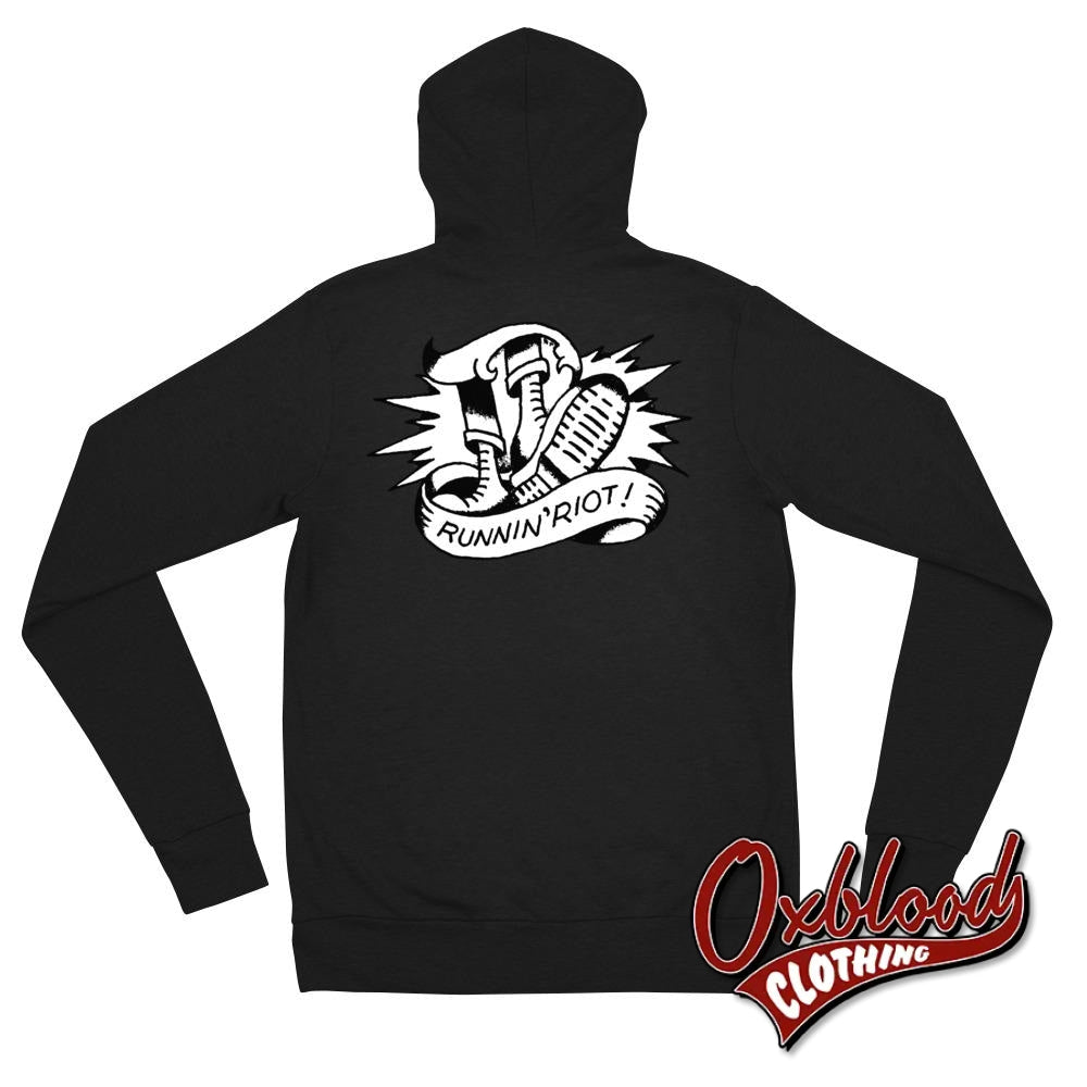 Runnin Riot Zip Hoodie - Oi Music Rupert Cleaver Streetpunk & 80S Punk Shirts Skinhead Style