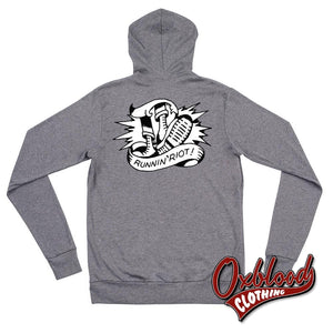 Runnin Riot Zip Hoodie - Oi Music Rupert Cleaver Streetpunk & 80S Punk Shirts Skinhead Style