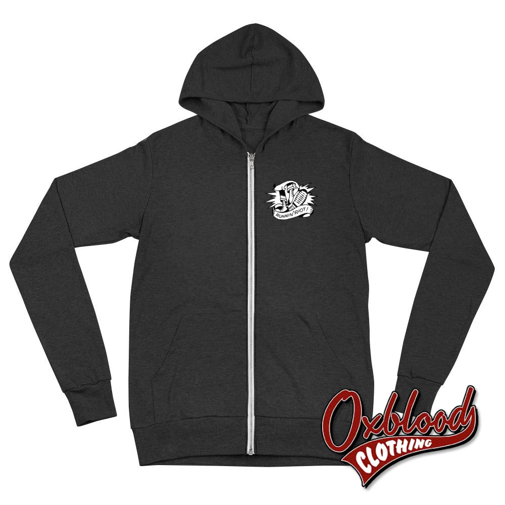 Runnin Riot Zip Hoodie - Oi Music Rupert Cleaver Streetpunk & 80S Punk Shirts Skinhead Style