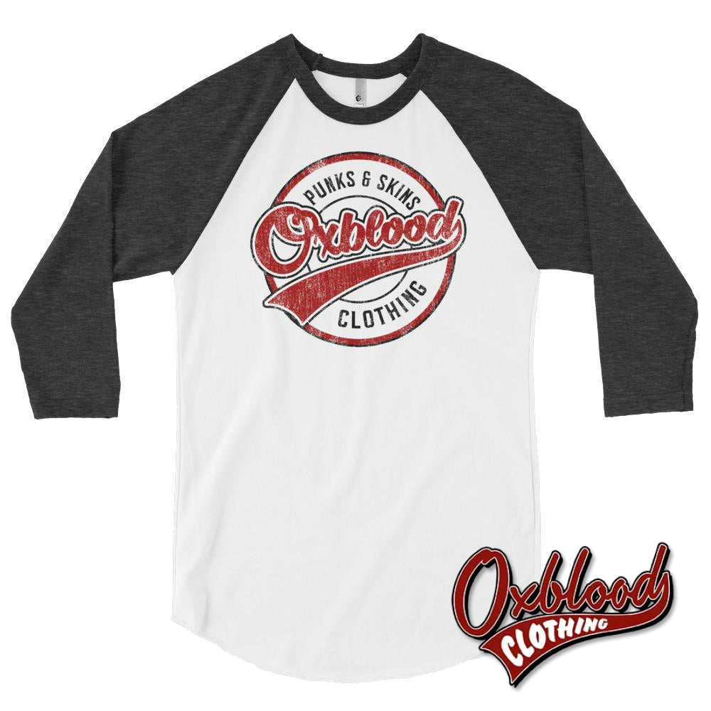 Go Sports Oxblood Clothing 3/4 Sleeve Raglan Shirt White/heather Black / Xs