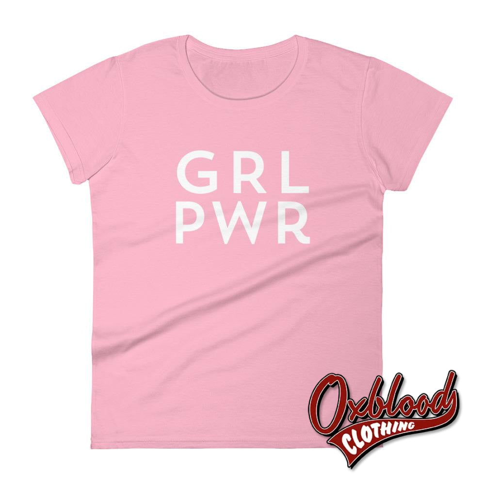 Grl Pwr Womens Short Sleeve Girl Power T-Shirt - Feminist Tee Charity Pink / S Shirts