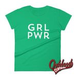 Cargar imagen en el visor de la galería, Grl Pwr Womens Short Sleeve Girl Power T-Shirt - Feminist Tee Heather Green / S Shirts
