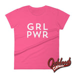 Cargar imagen en el visor de la galería, Grl Pwr Womens Short Sleeve Girl Power T-Shirt - Feminist Tee Hot Pink / S Shirts
