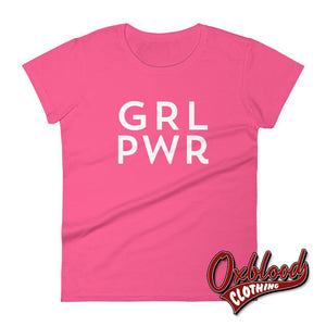 Grl Pwr Womens Short Sleeve Girl Power T-Shirt - Feminist Tee Hot Pink / S Shirts