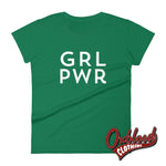 Cargar imagen en el visor de la galería, Grl Pwr Womens Short Sleeve Girl Power T-Shirt - Feminist Tee Kelly Green / S Shirts
