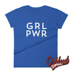 Cargar imagen en el visor de la galería, Grl Pwr Womens Short Sleeve Girl Power T-Shirt - Feminist Tee Royal Blue / S Shirts
