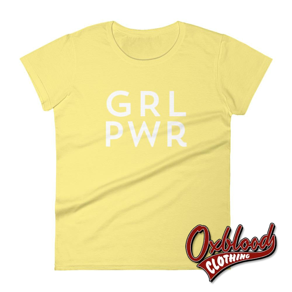 Grl Pwr Womens Short Sleeve Girl Power T-Shirt - Feminist Tee Spring Yellow / S Shirts