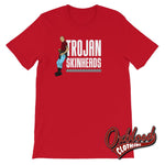 Load image into Gallery viewer, Leaning Skinhead Trojan T-Shirt - Clothing Red / S Shirts
