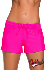 Cargar imagen en el visor de la galería, Neon Pink Womens Swimming Boardshorts Shorts
