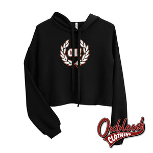 Oi! Crop Hoodie - 80S Punk Shirts & Spirit Of 69 Clothing Black / S