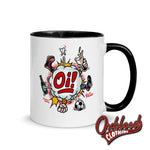 Load image into Gallery viewer, Oi! Mug - Football Fighting Drinking &amp; Boots By Duck Plunkett Black
