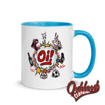 Load image into Gallery viewer, Oi! Mug - Football Fighting Drinking &amp; Boots By Duck Plunkett Blue

