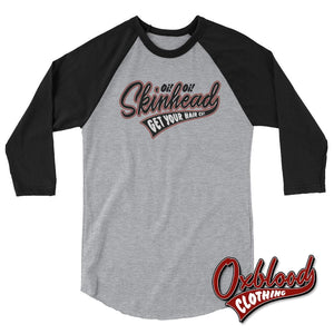 Oi Skinhead 3/4 Sleeve Raglan Shirt Heather Grey/black / Xs Shirts