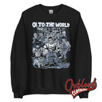 Cargar imagen en el visor de la galería, Oi To The World Sweatshirt - Street Punk Christmas Sweater Black / S
