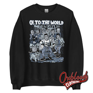 Oi To The World Sweatshirt - Street Punk Christmas Sweater Black / S