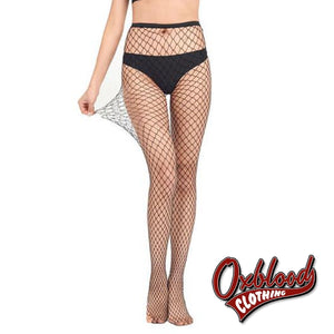 Punk Fishnet Waist High Leggings