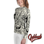 Load image into Gallery viewer, Surfer Zombie Undead Frankenstein Youth Rash Guard
