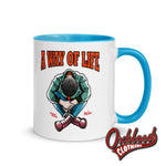 Cargar imagen en el visor de la galería, Traditional Skinhead A Way Of Life Mug With Color Inside - Mr Duck Plunkett Blue Mugs
