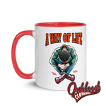 Cargar imagen en el visor de la galería, Traditional Skinhead A Way Of Life Mug With Color Inside - Mr Duck Plunkett Mugs
