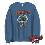 Cargar imagen en el visor de la galería, Traditional Skinhead A Way Of Life Sweatshirt - Mr Duck Plunkett Indigo Blue / S
