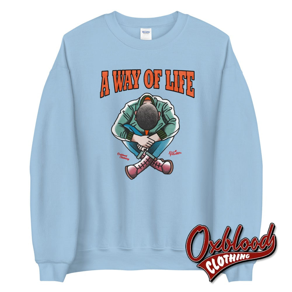 Traditional Skinhead A Way Of Life Sweatshirt - Mr Duck Plunkett Light Blue / S