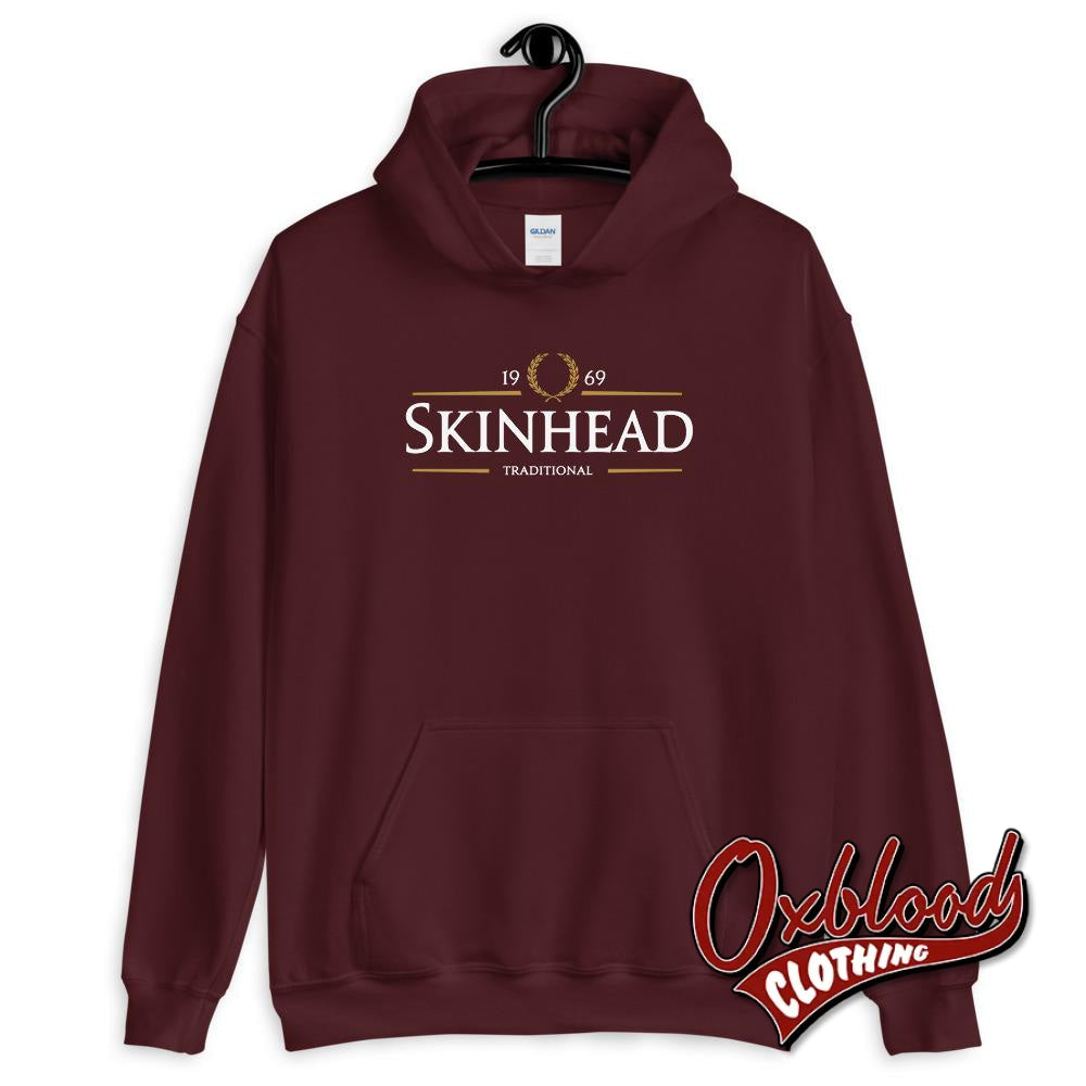 Traditional Skinhead Hoodie - 1969 Clothing Maroon / S