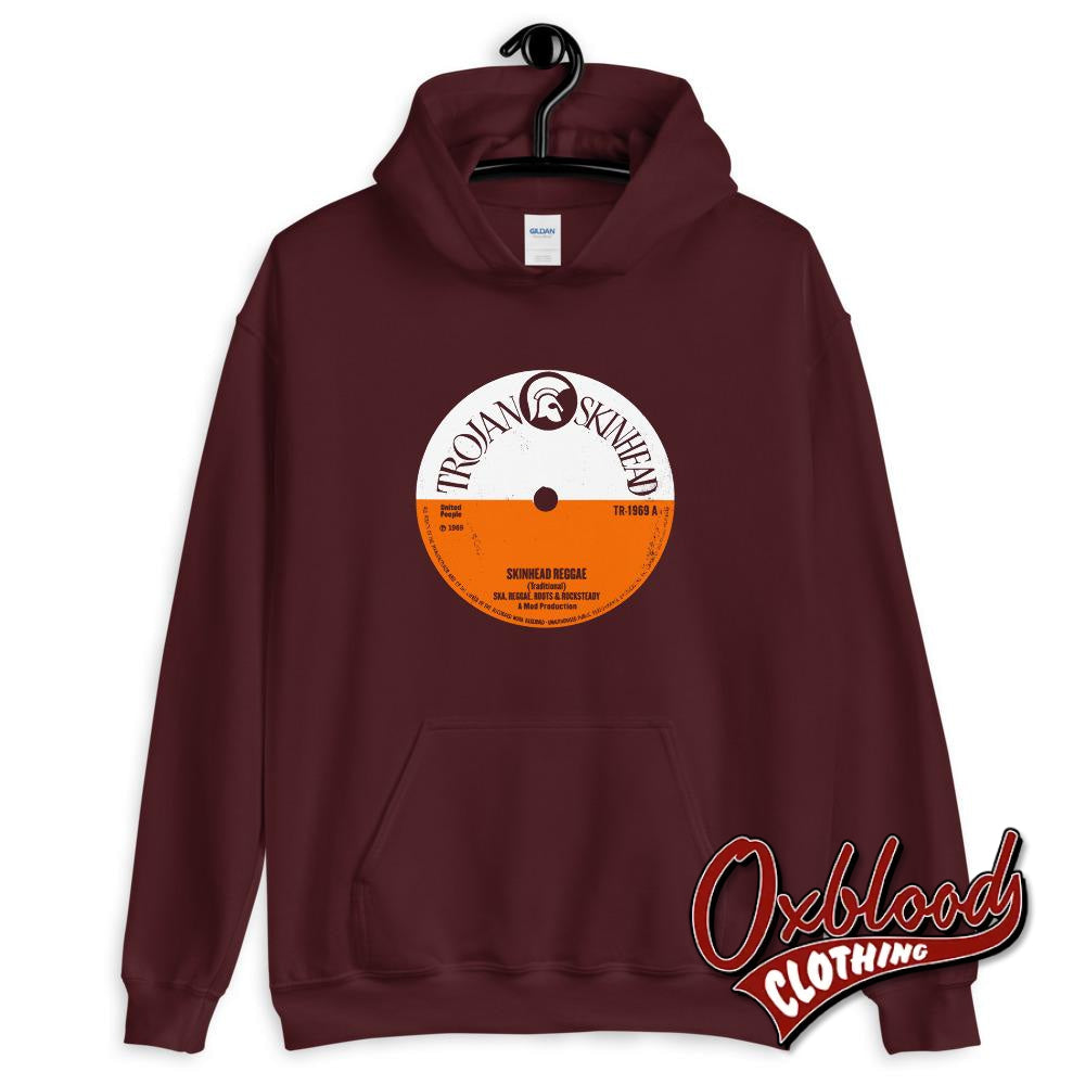 Trojan Skinhead Reggae Hoodie - And Ska Clothing Womens & Mens Maroon / S