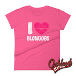 Lade das Bild in den Galerie-Viewer, Womens Bdsm Kinky Cuckold Swinger Shirts - I Love Blowjobs T-Shirt Hot Pink / S
