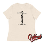 Cargar imagen en el visor de la galería, Women’s Crucified Skinhead T-Shirt - &amp; Ska Clothing Heather Prism Natural / S
