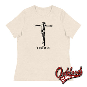 Women’s Crucified Skinhead T-Shirt - & Ska Clothing Heather Prism Natural / S