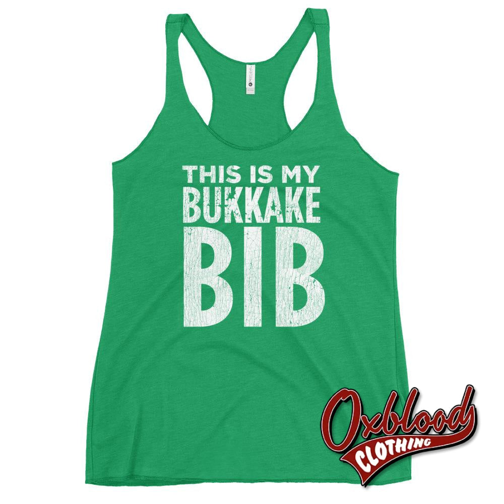 Womens Cum Kawaii Ddlg Abdl Bdsm: This Is My Bukkake Bib Racerback Tank Envy / Xs