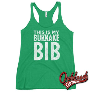 Womens Cum Kawaii Ddlg Abdl Bdsm: This Is My Bukkake Bib Racerback Tank Envy / Xs