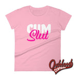 Cargar imagen en el visor de la galería, Womens Cum Slut Shirt: Kinky Sex Lover Vulgar Rude Cumslut T-Shirt Charity Pink / S
