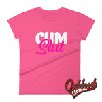 Cargar imagen en el visor de la galería, Womens Cum Slut Shirt: Kinky Sex Lover Vulgar Rude Cumslut T-Shirt Hot Pink / S
