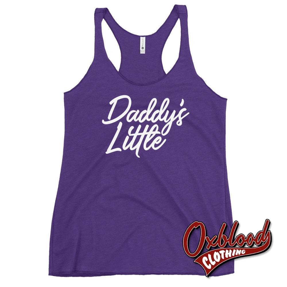 Womens Daddys Little Girl Shirt | Kinky Racerback Tank- T-Shirt - Bdsm Clothing Purple Rush / Xs