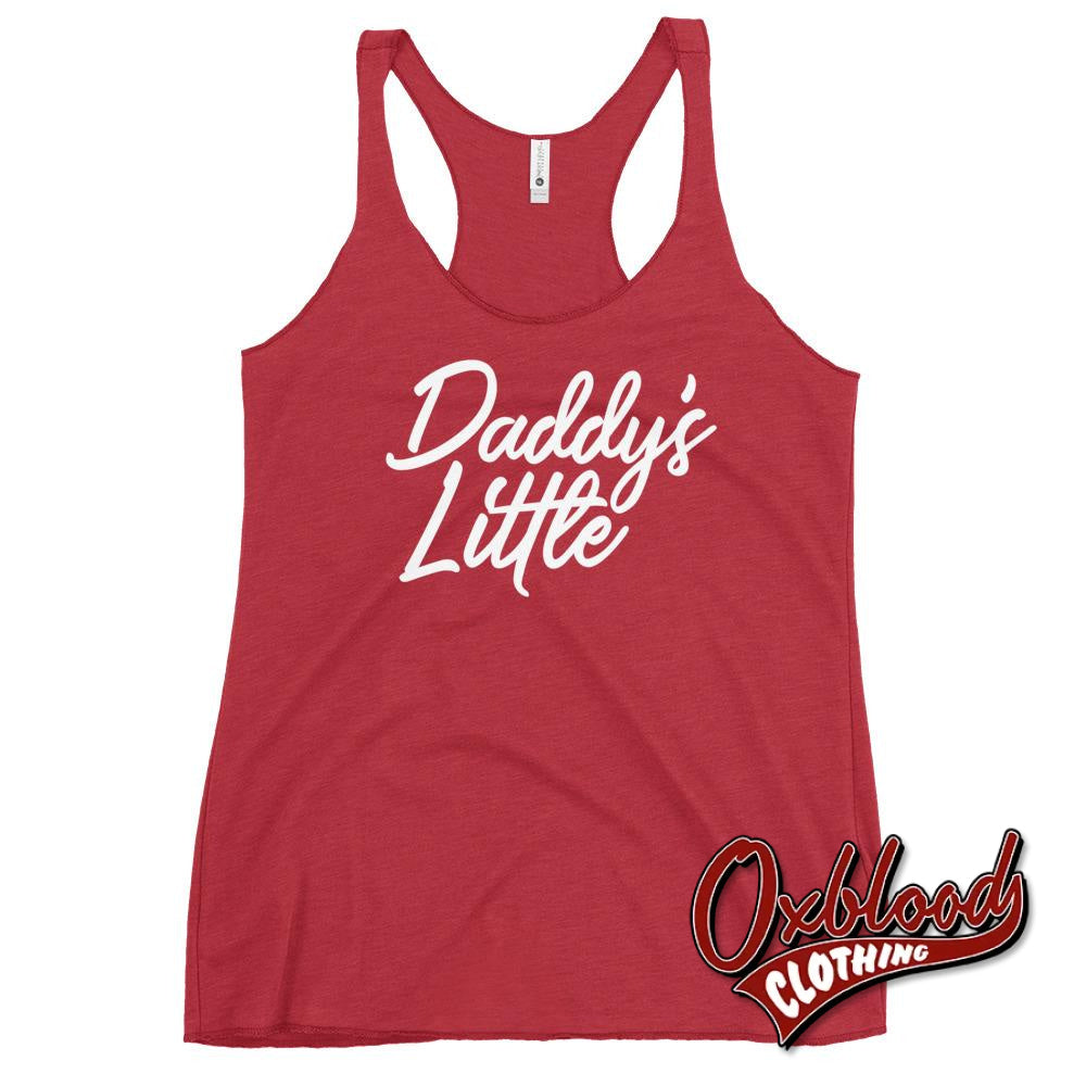 Womens Daddys Little Girl Shirt | Kinky Racerback Tank- T-Shirt - Bdsm Clothing Vintage Red / Xs